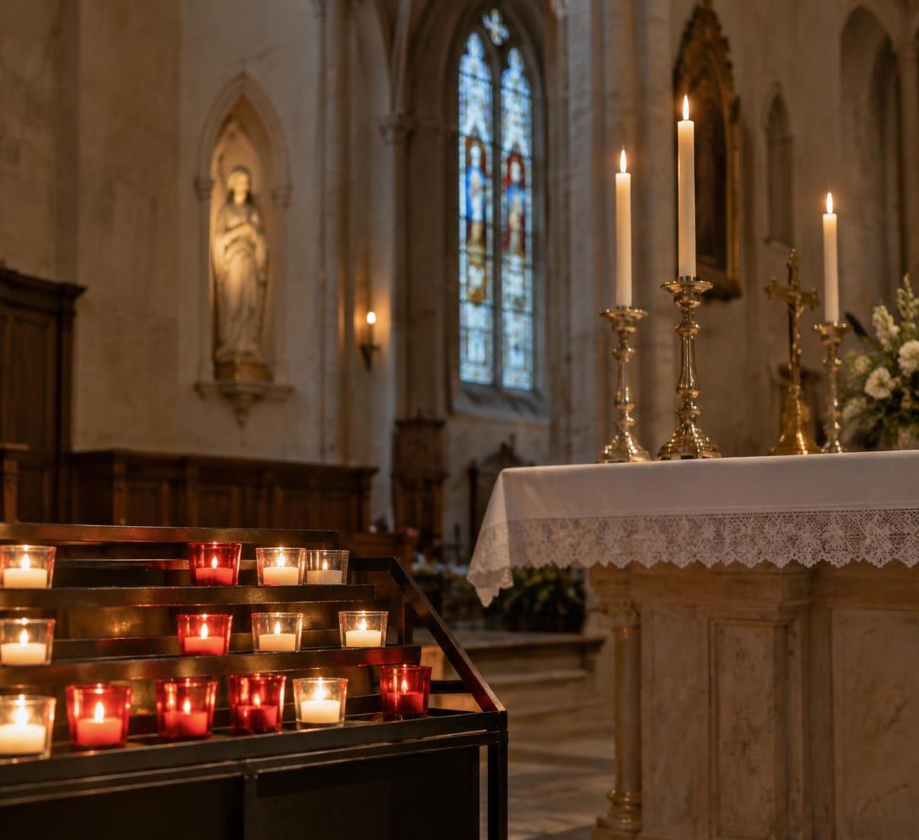 découvrez notre sélection de bougies et cierges pour église : bougies votives, cierges de baptême et modèles liturgiques pour accompagner chaque célébration.