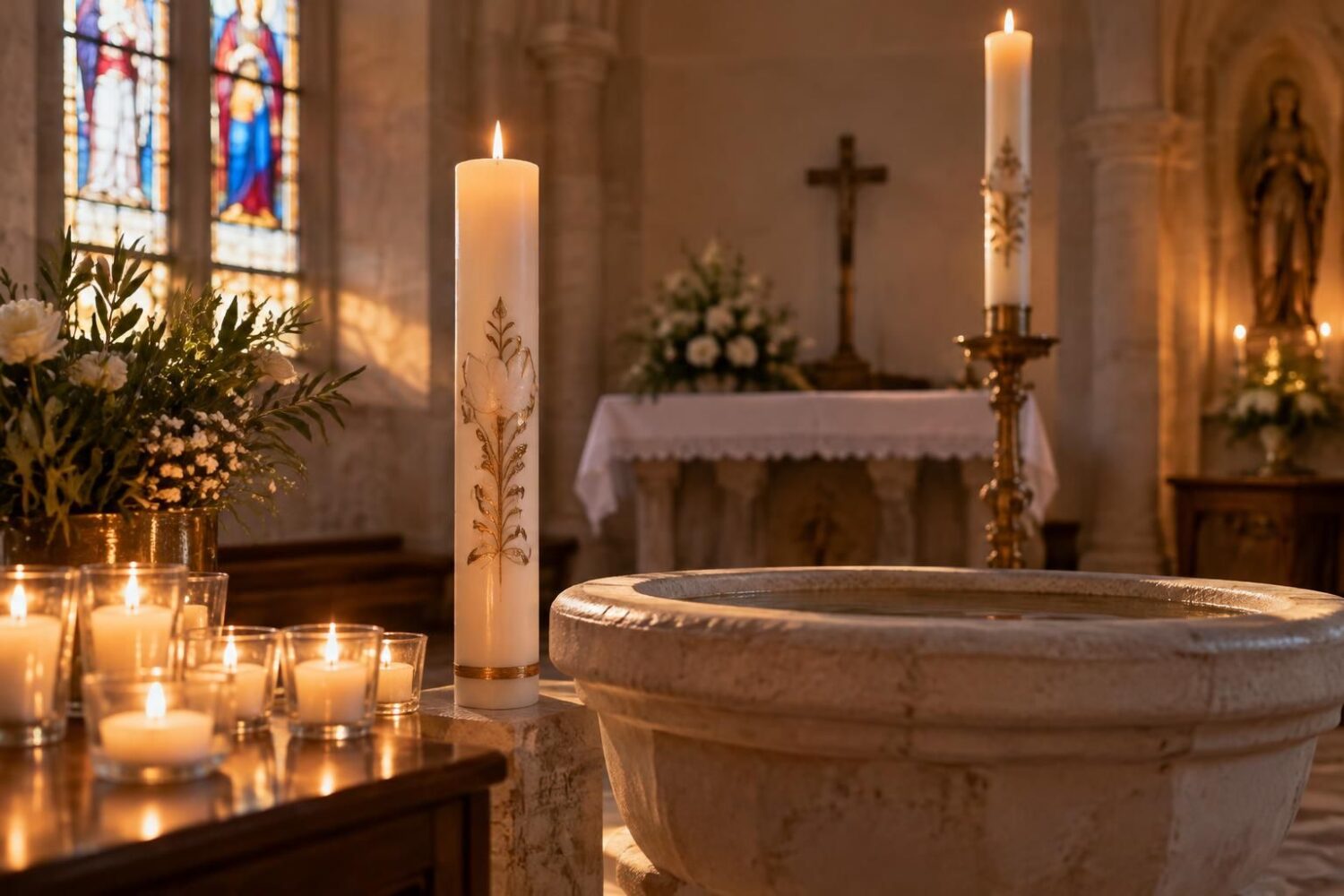 Bougies et cierges pour église : votive, de baptême et liturgique