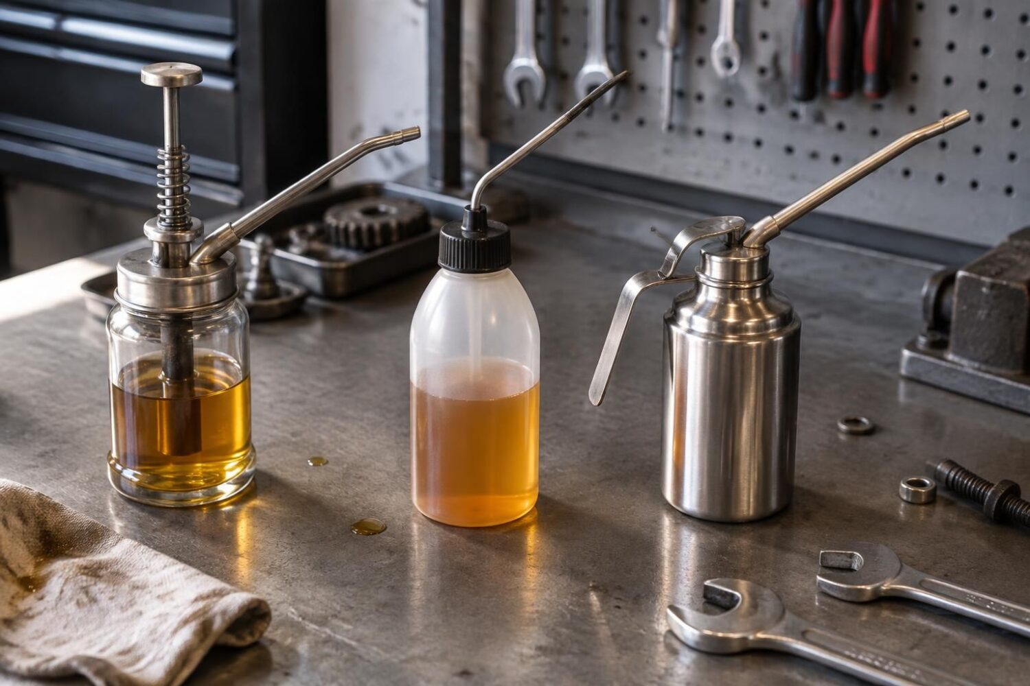Burette à huile : piston, plastique ou inox, laquelle choisir ?