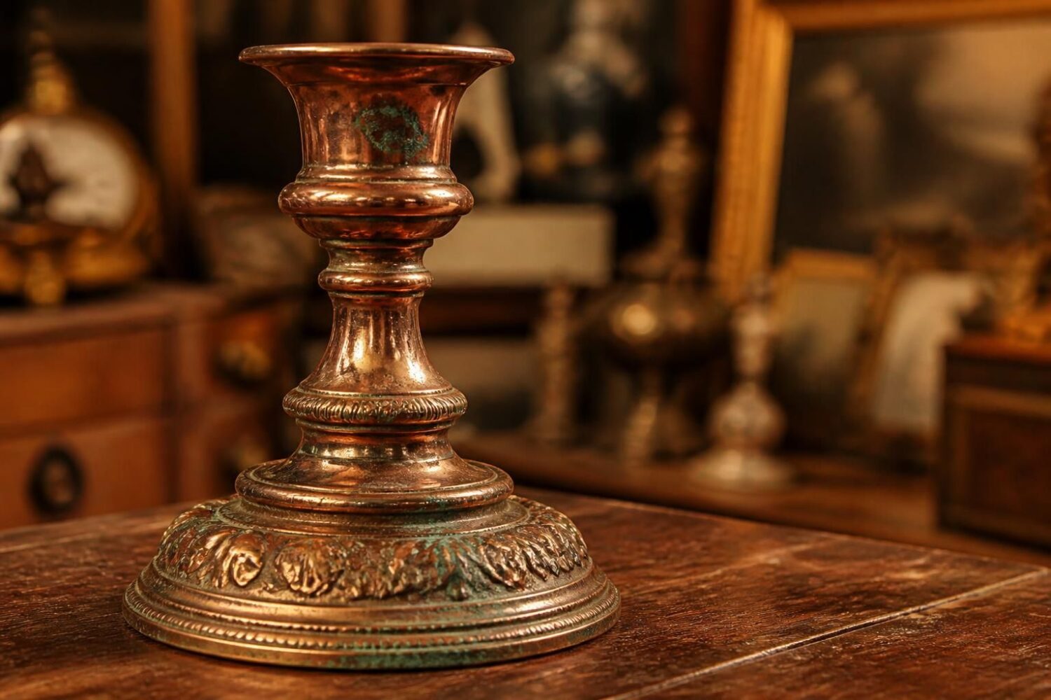 Combien vaut un bougeoir ancien en cuivre ?