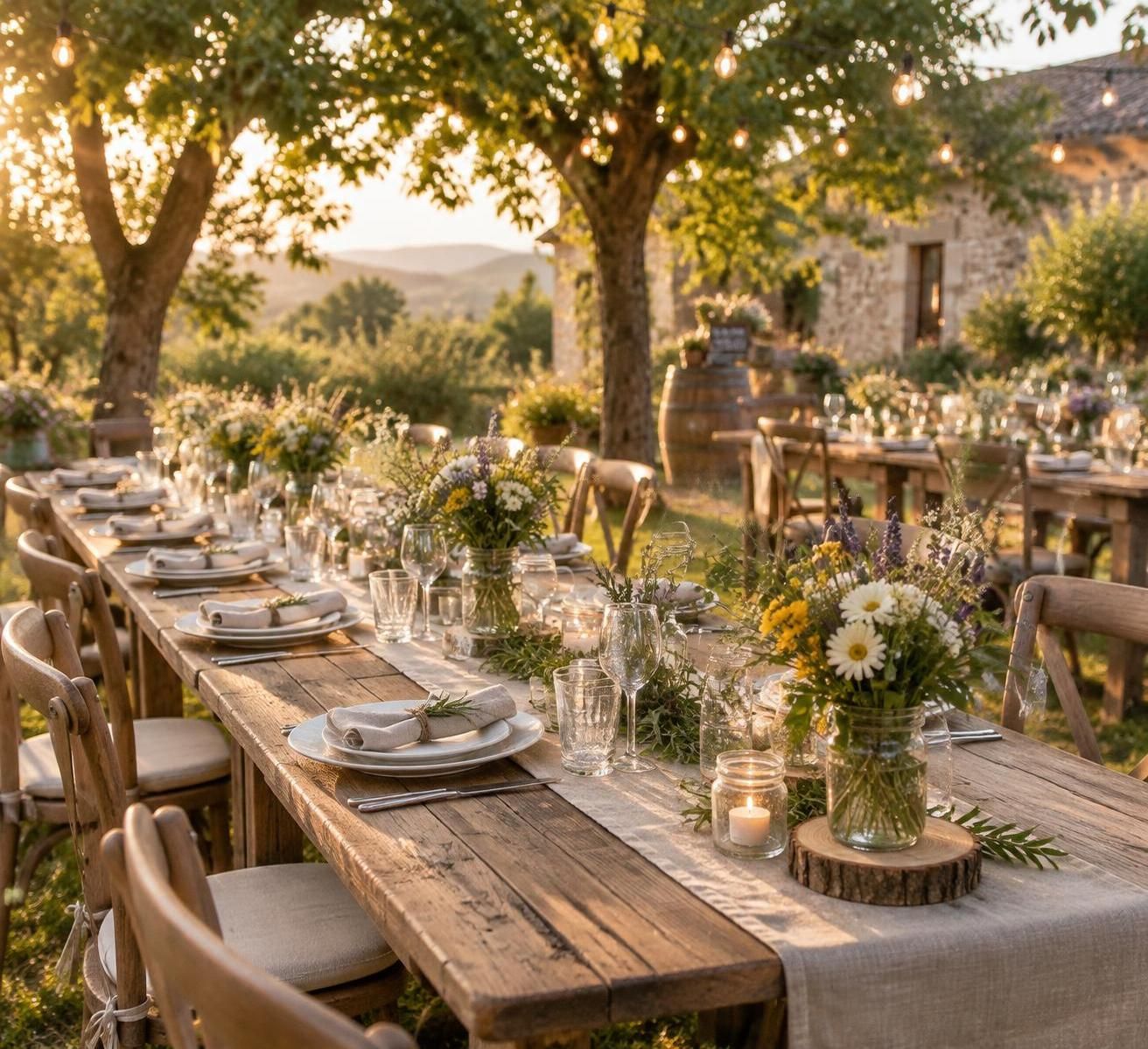 découvrez des idées de décoration de mariage champêtre pour sublimer vos tables, choisir vos fleurs et aménager un extérieur plein de charme.