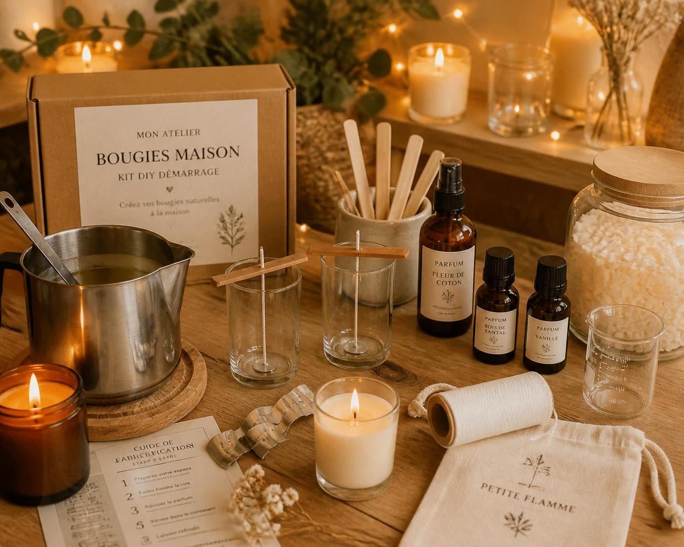 apprenez à fabriquer vos propres bougies maison facilement grâce à un kit diy de démarrage complet, idéal pour débutants et passionnés de créations artisanales.