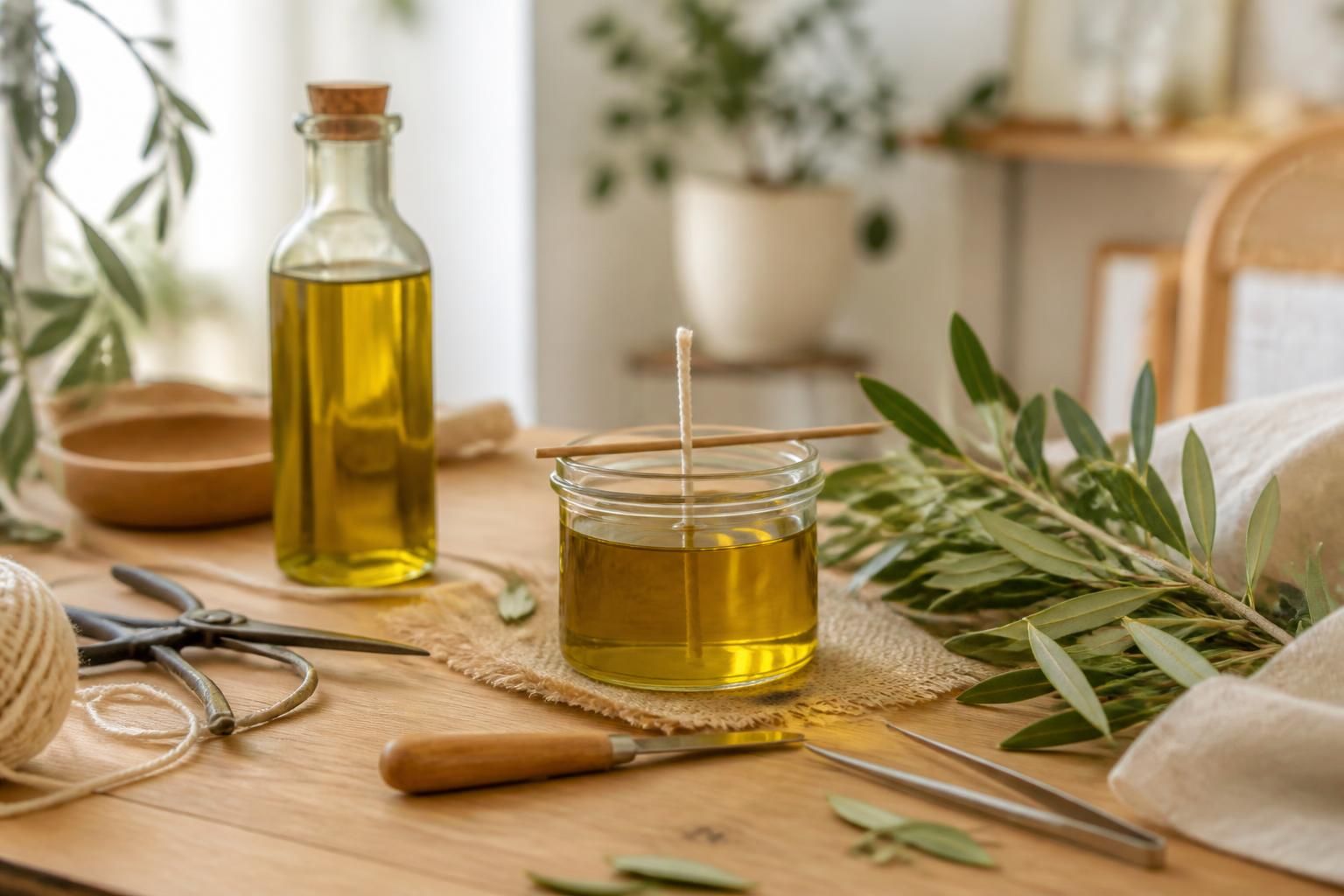 apprenez à fabriquer une bougie à l'huile d'olive facilement avec ce tutoriel diy écologique, économique et respectueux de l'environnement.