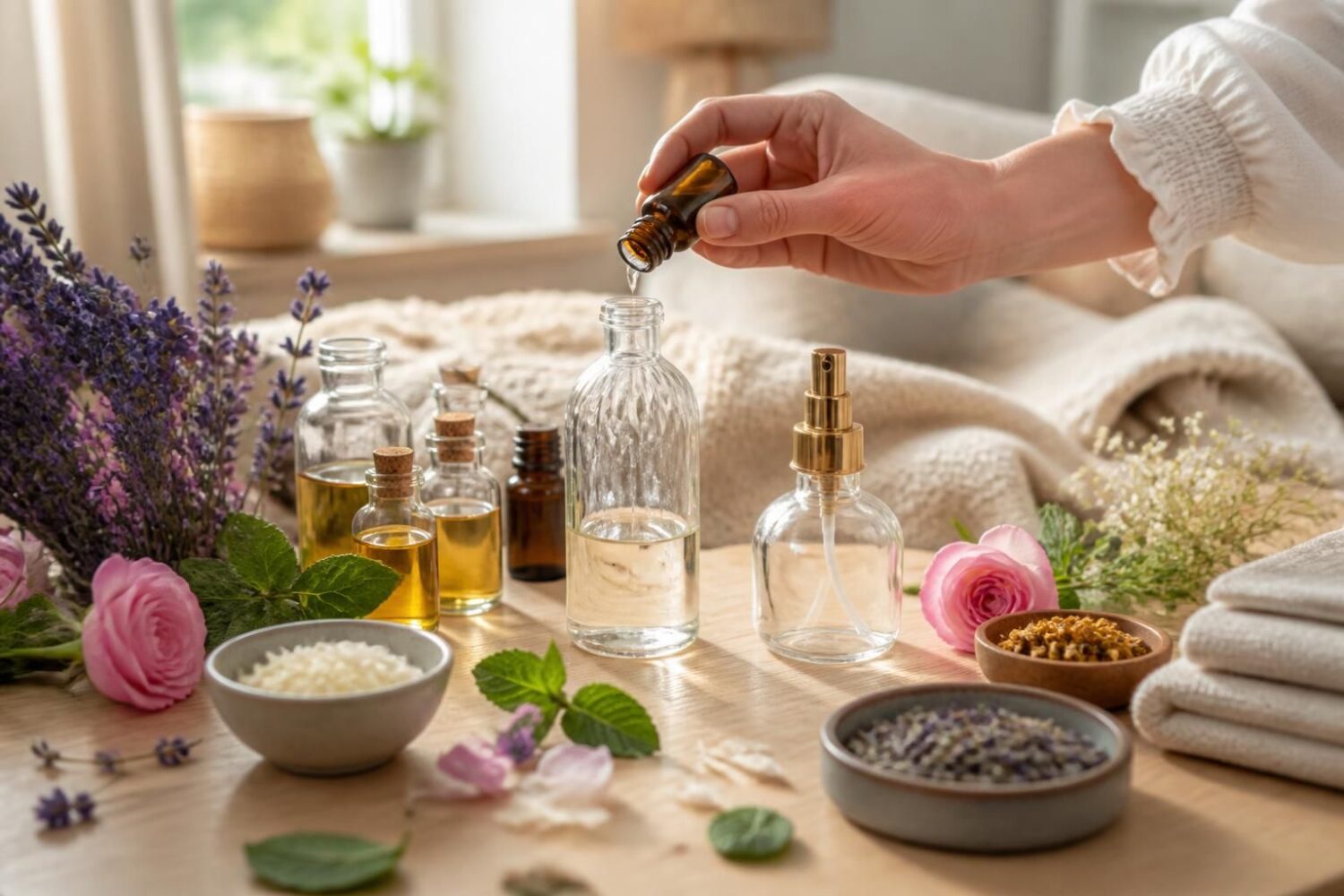 Faire sa brume parfumée maison pour le linge et l&rsquo;intérieur