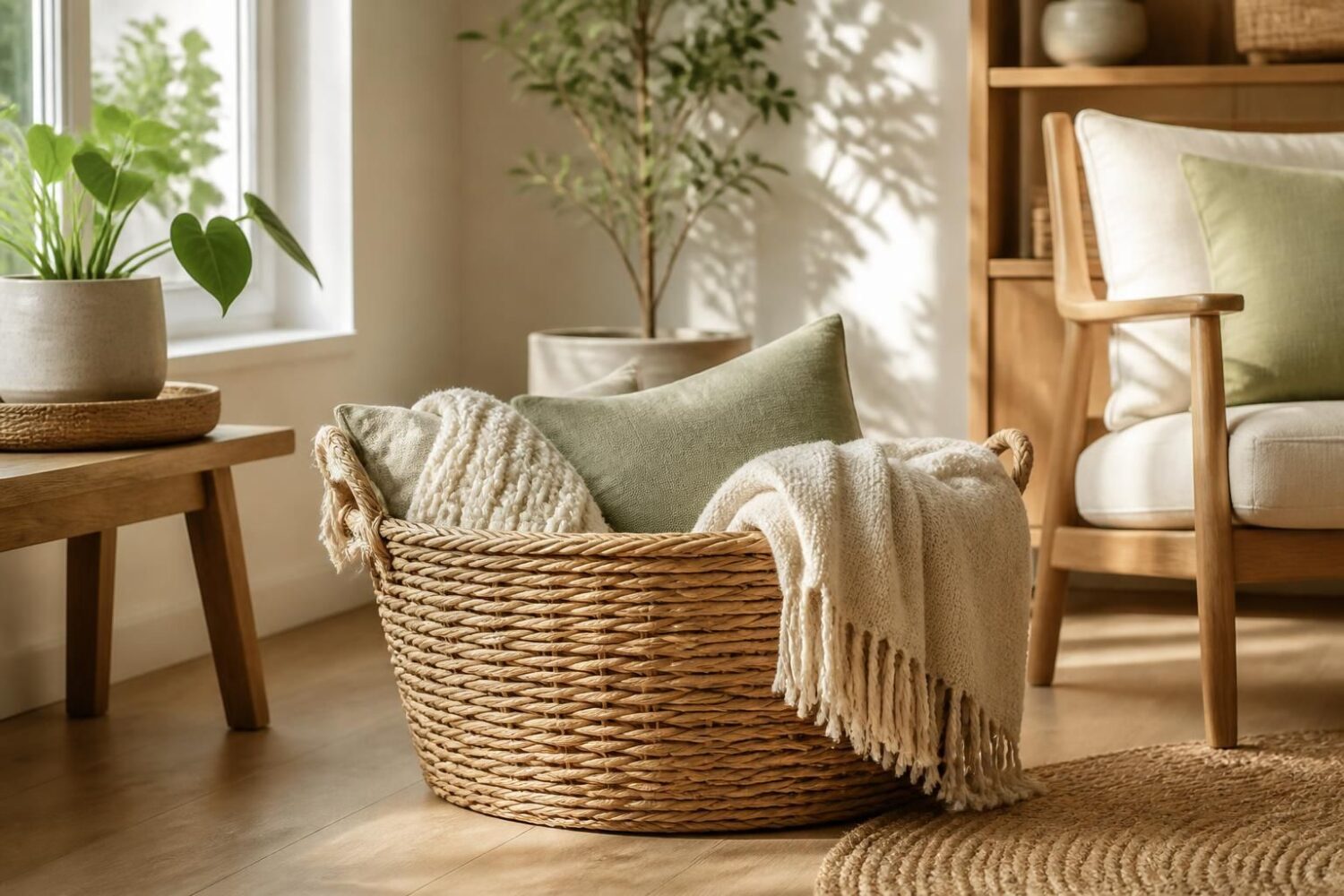 Mettre en valeur un panier en osier dans sa déco