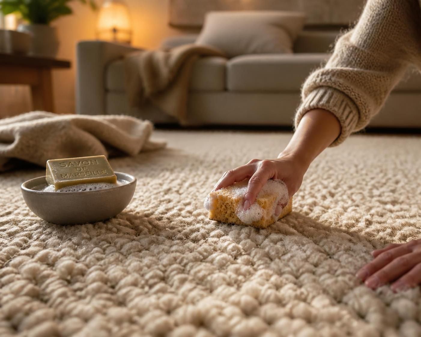 découvrez des méthodes douces pour nettoyer un tapis en laine tout en éliminant efficacement les taches tenaces, afin de préserver la beauté et la douceur de votre tapis.