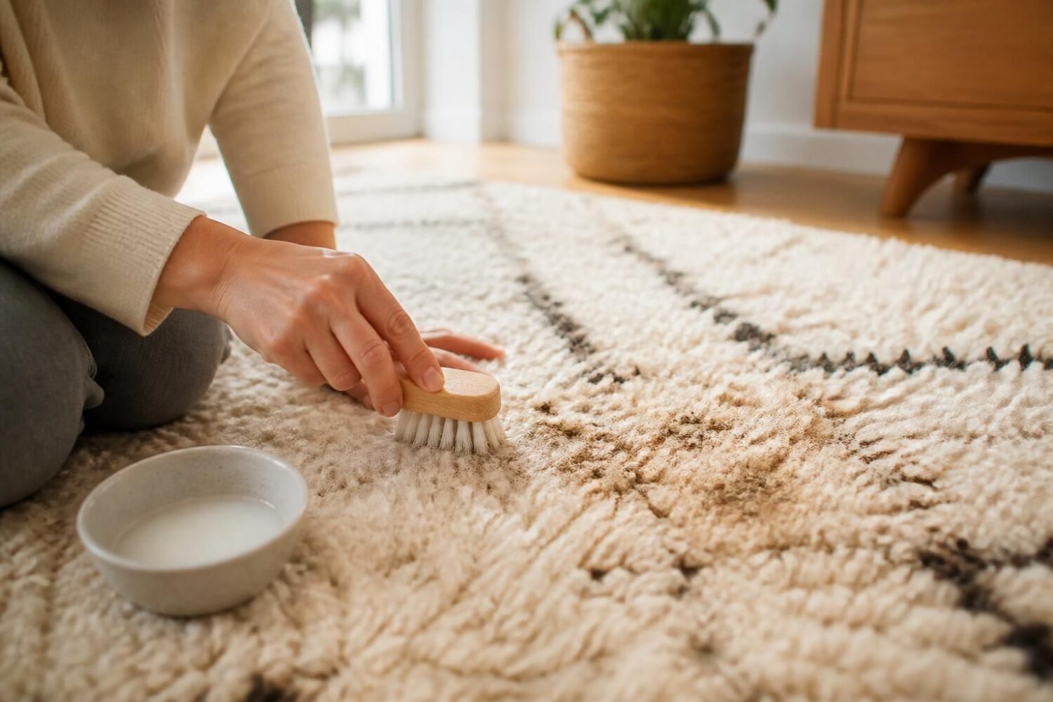 Nettoyer un tapis en laine : méthodes douces et taches tenaces