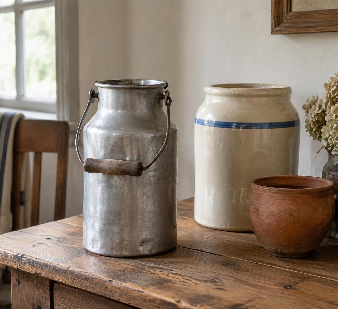 découvrez les pots à lait anciens en aluminium, faïence ou terre cuite : leurs caractéristiques, leur valeur et les prix selon les matériaux.